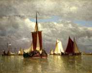 Paul Jean Clays - Ships lying near Dordrecht